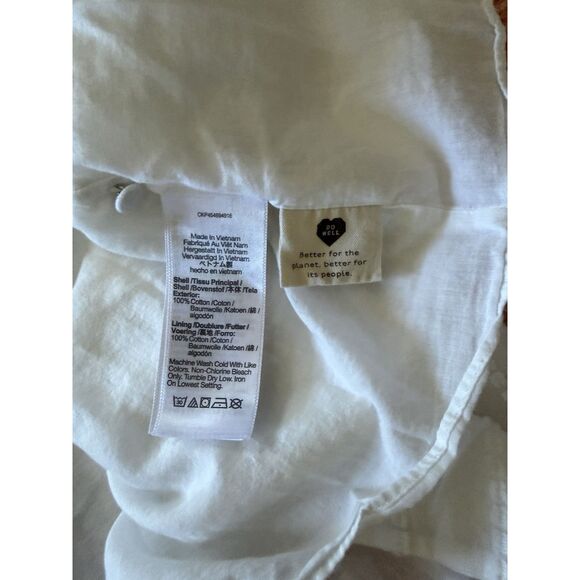 Madewell Ivory Tiered Midi Dress Short Sleeve Cotton Size 1X - Picture 7 of 9